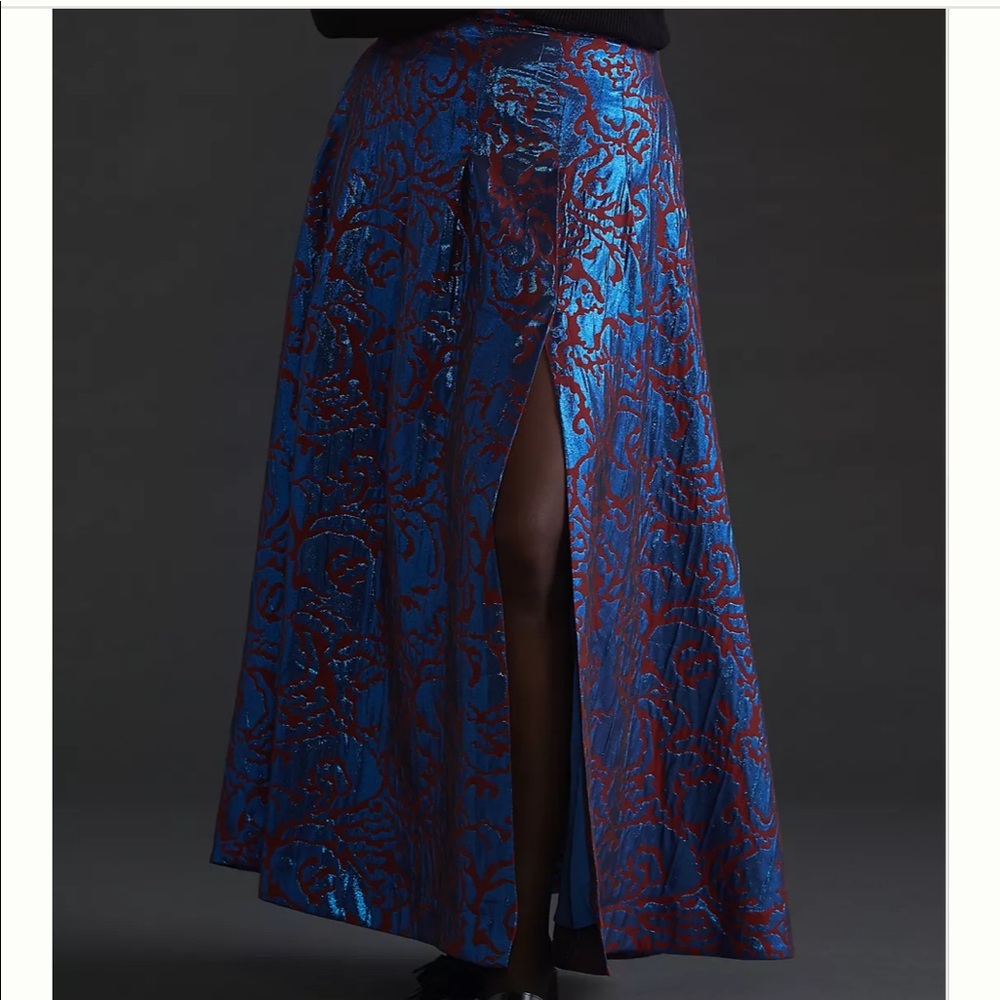 Anthropologie Blue and Red Maxi Skirt - Picture 14 of 15